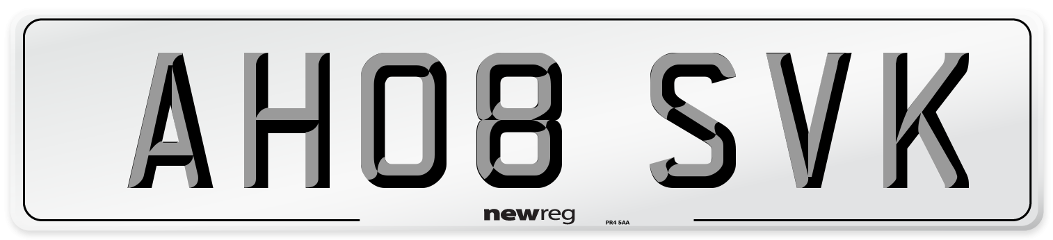 AH08 SVK Number Plate from New Reg
